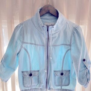 Zip front denim shirt by American Rag